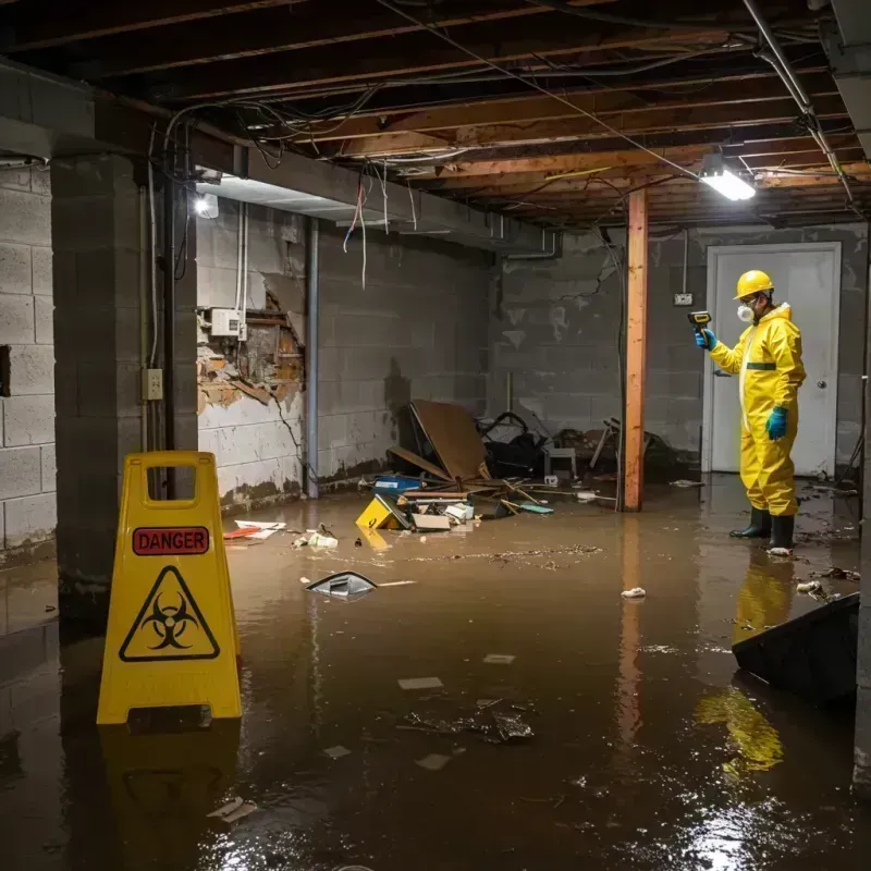 Flooded Basement Electrical Hazard in Woodstock, IL Property